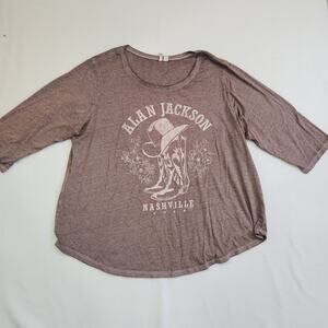 Cato Alan Jackson Nashville 3/4 sleeve T Shirt Womens 22 Cowgirl Western Country